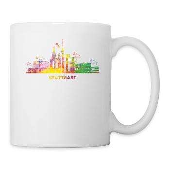 Stadtbild Stuttgart Skyline Stuttgarter - Tasse - Weiß - Rechts