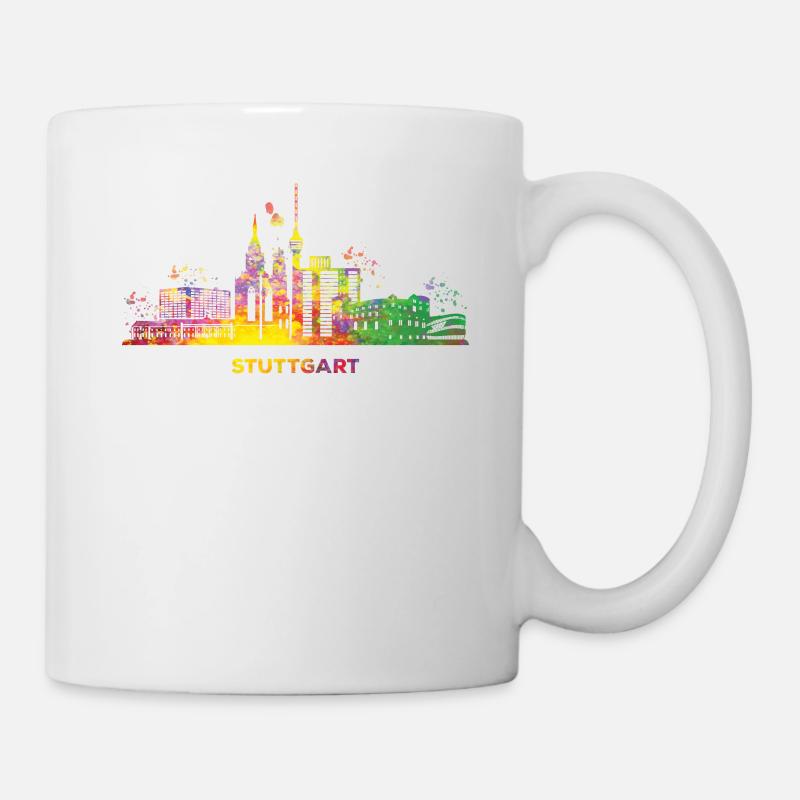 Stadtbild Stuttgart Skyline Stuttgarter - Tasse - Weiß
