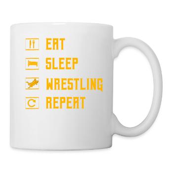 Manger dormir lutter Répéter - Mug blanc - blanc - Droite