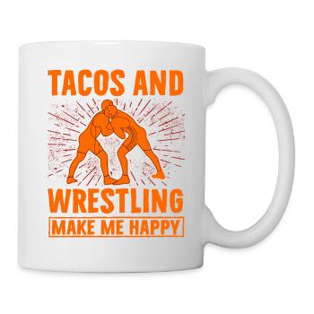 Les tacos et la lutte me rendent heureux - Mug blanc - blanc - Droite