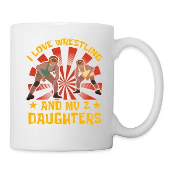 J’adore la lutte et mes 2 filles - Mug blanc - blanc - Droite
