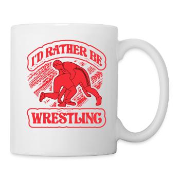 I'd rather be Wrestling - Mug - white - Right