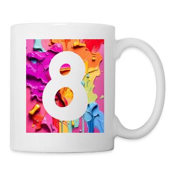 NO. 8 NUMBER 8 COLORFUL 8TH BIRTHDAY - Mug - white - Right