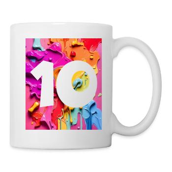NO. 10 NUMBER 10 COLORFUL 10TH BIRTHDAY - Mug - white - Right