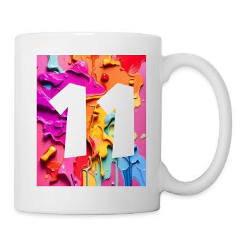 NR. 11 NUMMER 11 BUNT 11. GEBURTSTAG - Tasse - Weiß - Rechts