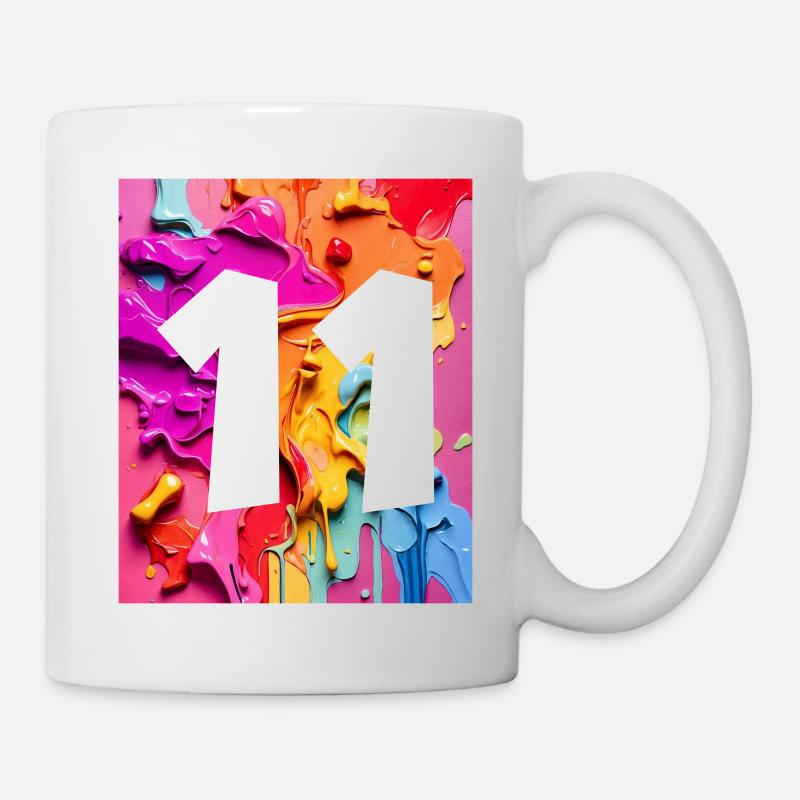 NR. 11 NUMMER 11 BUNT 11. GEBURTSTAG - Tasse - Weiß