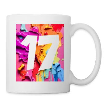NR. 17 NUMMER 17 BUNT 17. GEBURTSTAG - Tasse - Weiß - Rechts