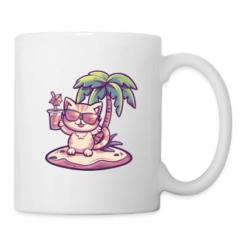Cat Summer Beach Vacation - Mug - white - Right