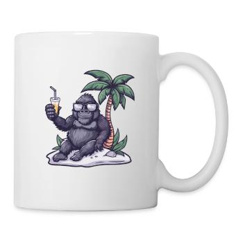 Gorilla Summer Beach Vacation - Mug - white - Right