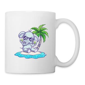Elephant Summer Beach Vacation - Mug - white - Right