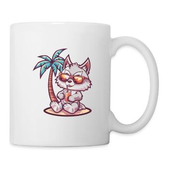 Wolf Summer Beach Vacation - Mug - white - Right