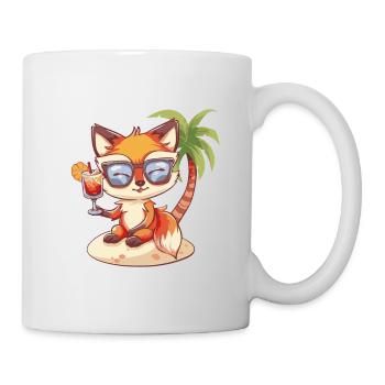 Fox Summer Beach Vacation - Mug - white - Right