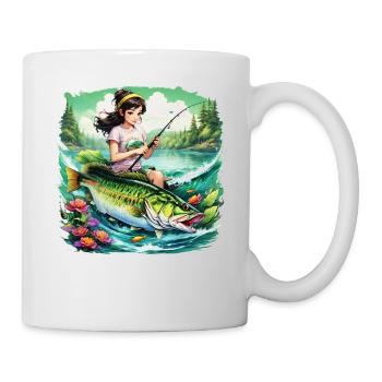 Bass Fish Girl - Mug - white - Right