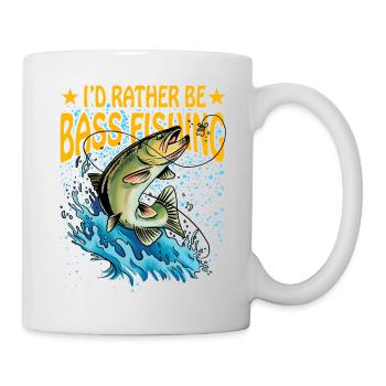 Ich wäre lieber Barschfischen - Tasse - Weiß - Rechts
