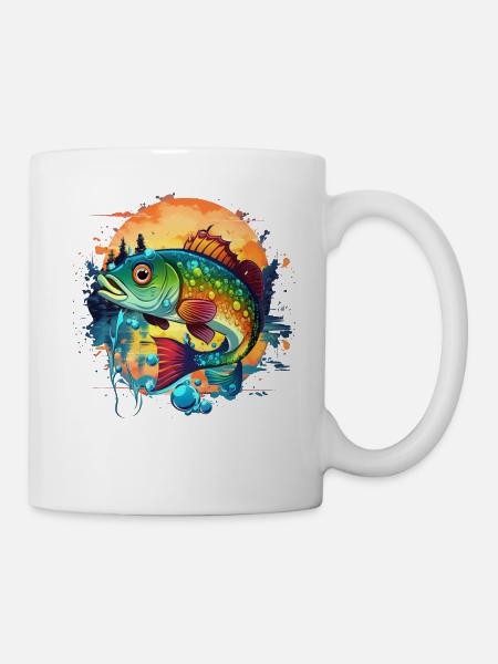 Barsch-Fisch - Tasse - Weiß
