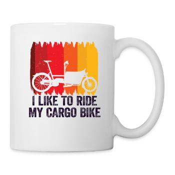 J’aime faire du vélo cargo Cargobike - Mug blanc - blanc - Droite