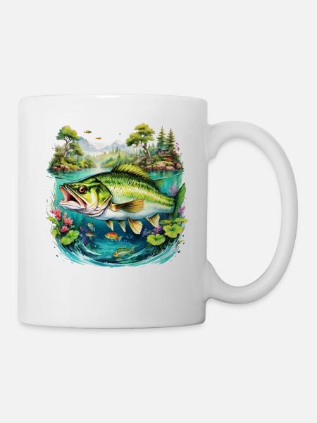 Barsch-Fisch - Tasse - Weiß