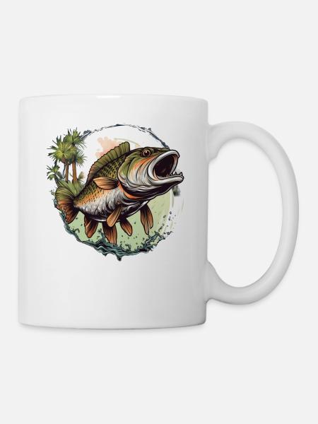 Barsch-Fisch - Tasse - Weiß