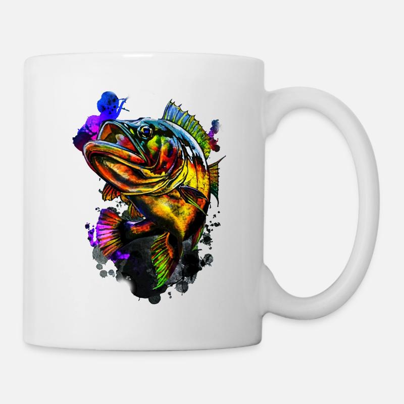 Barsch-Fisch - Tasse - Weiß