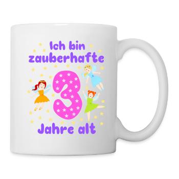 3ème anniversaire fées magie fantaisie fille 3 ans - Mug blanc - blanc - Droite