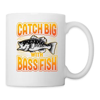 Fangen Sie groß mit Barschfischen - Tasse - Weiß - Rechts
