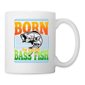 Geboren, um Barschfische zu fangen - Tasse - Weiß - Rechts