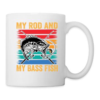 Meine Rute und mein Barschfisch - Tasse - Weiß - Rechts