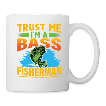 Glaub mir, ich bin ein Barschfischer - Tasse - Weiß - Rechts