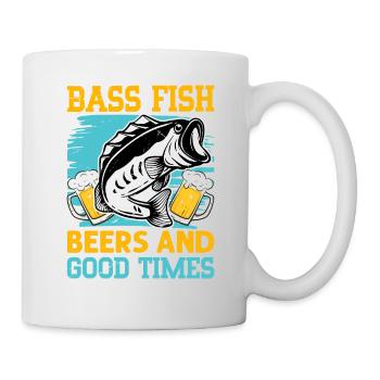 Barsch, Fisch, Bier und gute Zeiten - Tasse - Weiß - Rechts