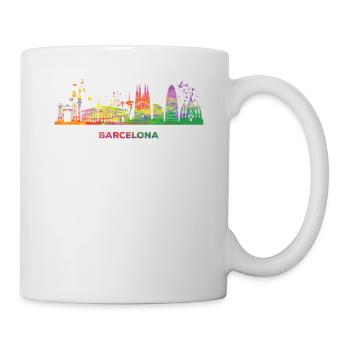 Barcelonische Skyline Barcelona - Mug blanc - blanc - Droite
