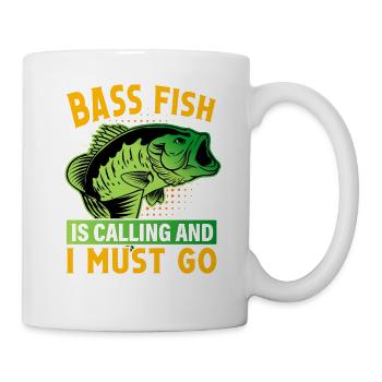 Bass Fish ruft und ich muss gehen - Tasse - Weiß - Rechts