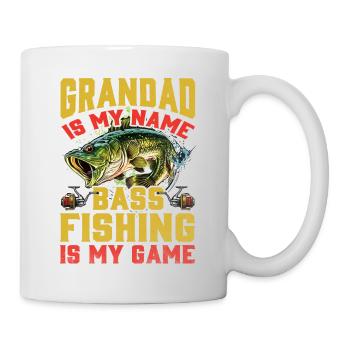 Grandad is my name bass fishing is my game - Mug - white - Right