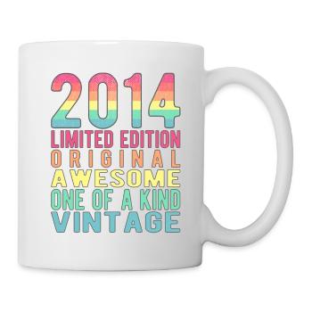 Edition limitée depuis 2014 Anniversaire Millésime 2014 - Mug blanc - blanc - Droite