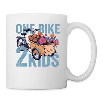 Ein Fahrrad 2 Kinder Retro Fahrrad Cargobike - Tasse - Weiß - Rechts