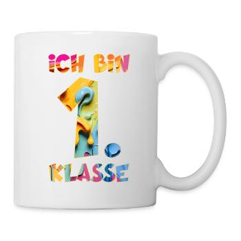 ICH BIN 1. KLASSE SCHULKIND - Tasse - Weiß - Rechts