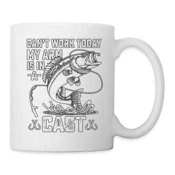 Can't work today my arm is in a cast - Mug - white - Right