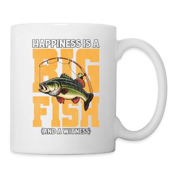 Le bonheur est un gros poisson et un témoin - Mug blanc - blanc - Droite