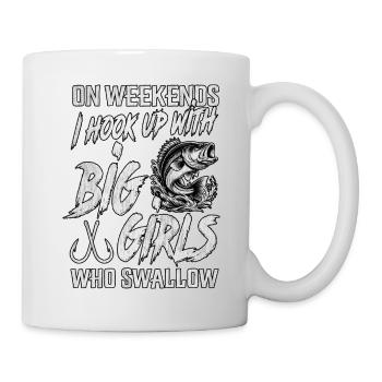 Am Wochenende treffe ich mich mit Mädchen, die schlucken - Tasse - Weiß - Rechts