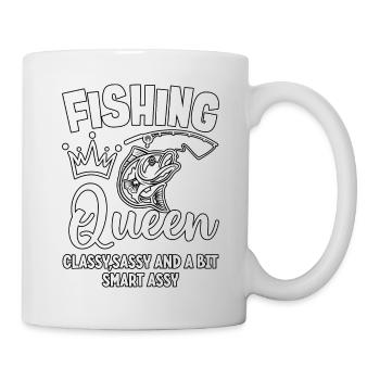 Fishing Queen Cassy frech und ein bisschen frech - Tasse - Weiß - Rechts