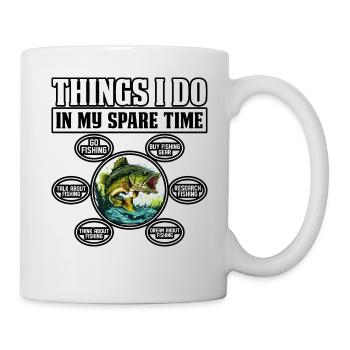 Dinge, die ich in meiner Freizeit mache: Bassfischen - Tasse - Weiß - Rechts