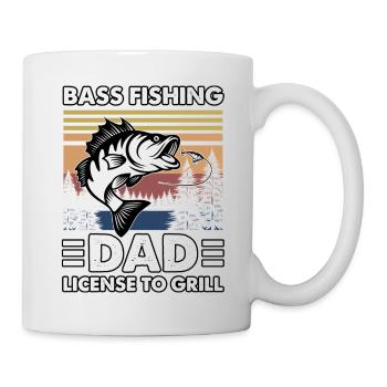 Bass Fishing Dad - Lizenz zum Grillen - Tasse - Weiß - Rechts