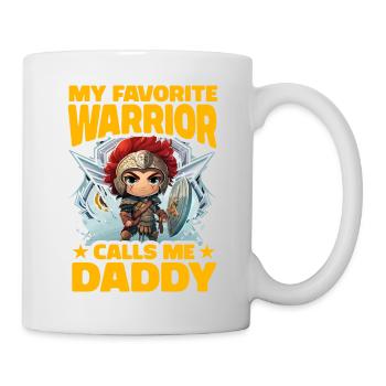 My favorite Warrior calls me Daddy - Mug - white - Right