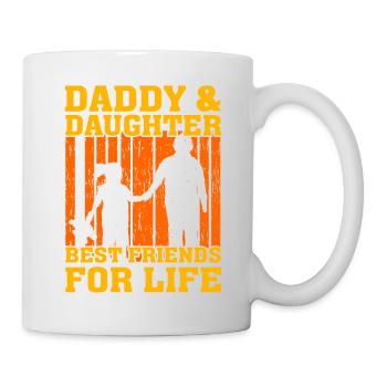 Papa und Tochter beste Freunde fürs Leben - Tasse - Weiß - Rechts