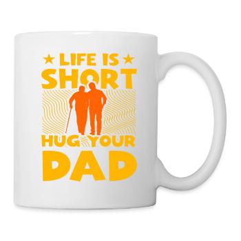 La vie est courte, embrassez votre père - Mug blanc - blanc - Droite