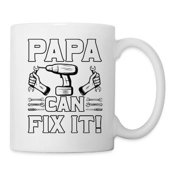 Papa kann es reparieren - Tasse - Weiß - Rechts