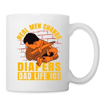 Echte Männer Windeln wechseln Papa Leben 101 - Tasse - Weiß - Rechts