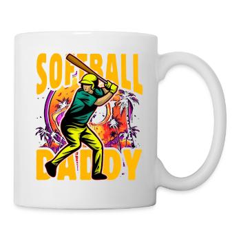 Papa de softball - Mug blanc - blanc - Droite