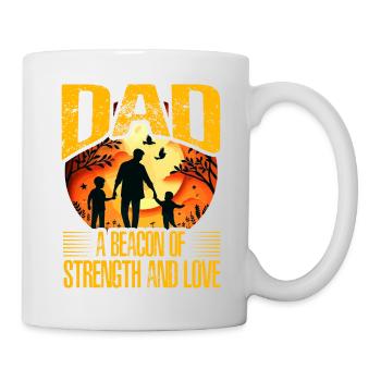 Dad a beacon of strength and Love - Mug - white - Right
