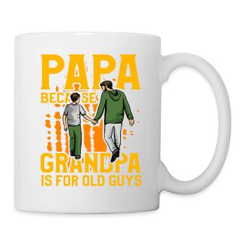 Papa parce que Grand-père est pour les vieux gars - Mug blanc - blanc - Droite