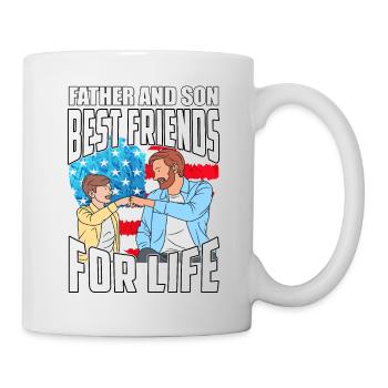 Vater und Sohn beste Freunde fürs Leben - Tasse - Weiß - Rechts